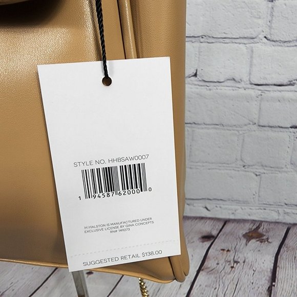 H Halston Women's Tan Crossbody Adjustable Strap Handbag - Picture 3 of 12